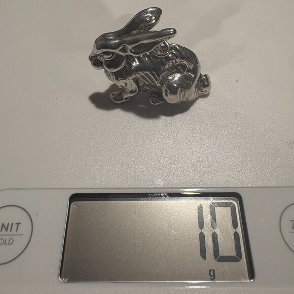 Stamped 925 Silver Rabbit Pendant - Picture 8 of 8